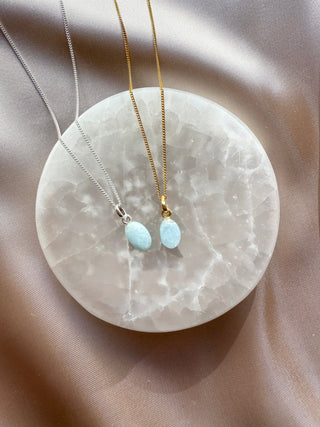 AQUAMARINE CRYSTAL NECKLACE - 'NUGGET' PENDANT Necklace The Crystal Avenues