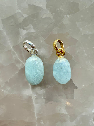 AQUAMARINE CRYSTAL NECKLACE - 'NUGGET' PENDANT Necklace The Crystal Avenues