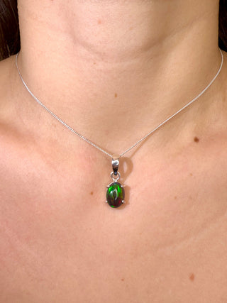 BLACK ETHIOPIAN OPAL SILVER PENDANT (NO. 10) The Crystal Avenues