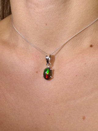 BLACK ETHIOPIAN OPAL SILVER PENDANT (NO. 10) The Crystal Avenues