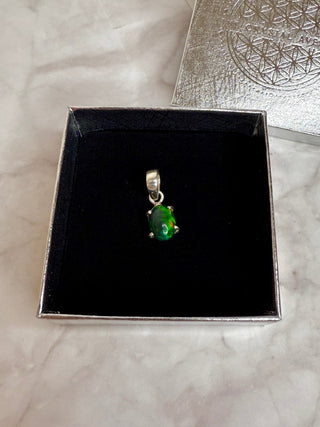 BLACK ETHIOPIAN OPAL SILVER PENDANT (NO. 10) The Crystal Avenues