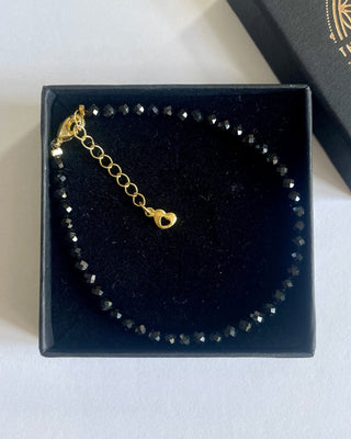 BLACK TOURMALINE FACETED BRACELET Bracelet The Crystal Avenues