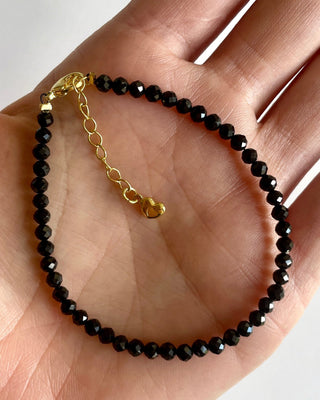 BLACK TOURMALINE FACETED BRACELET Bracelet The Crystal Avenues