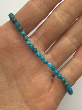 BLUE APATITE BRACELET (4MM) Bracelet The Crystal Avenues