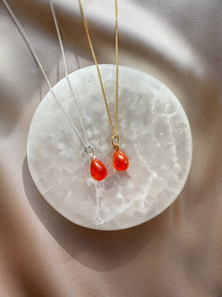 CARNELIAN CRYSTAL NECKLACE - 'NUGGET' PENDANT Necklace The Crystal Avenues