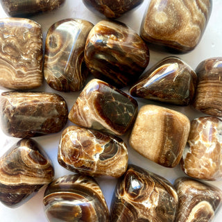 CHOCOLATE CALCITE TUMBLE STONE Bracelet The Crystal Avenues