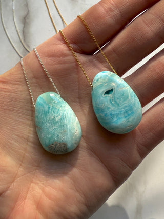 CRYSTAL NECKLACE - BLUE ARAGONITE Necklace The Crystal Avenues