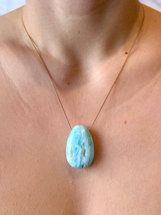 CRYSTAL NECKLACE - BLUE ARAGONITE Necklace The Crystal Avenues
