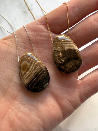 CRYSTAL NECKLACE - CHOCOLATE CALCITE Necklace The Crystal Avenues