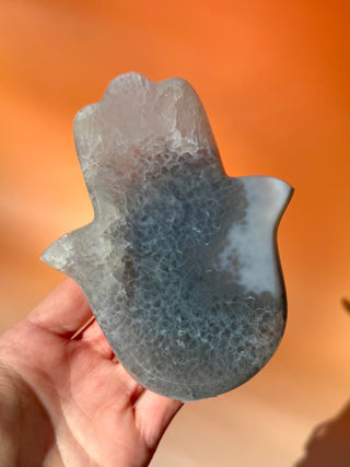 DRUZY AGATE HAMSA - EXCLUSIVE QUALITY (1) The Crystal Avenues