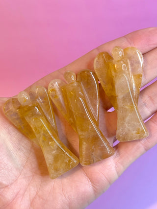 GOLDEN HEALER CRYSTAL ANGEL - HANDCARVED Raw Crystal The Crystal Avenues