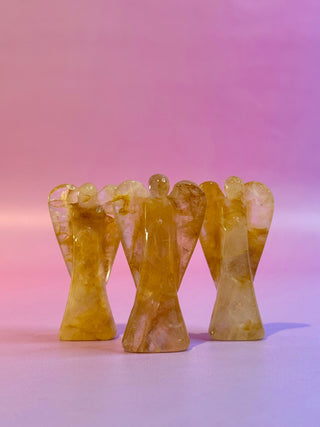 GOLDEN HEALER CRYSTAL ANGEL - HANDCARVED Raw Crystal The Crystal Avenues