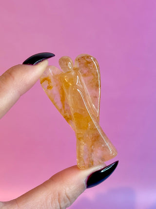 GOLDEN HEALER CRYSTAL ANGEL - HANDCARVED Raw Crystal The Crystal Avenues