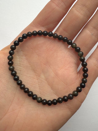 GOLDEN OBSIDIAN BRACELET (4MM) Bracelet The Crystal Avenues