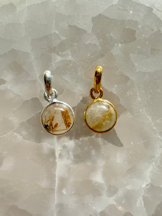 GOLDEN RUTILE CRYSTAL NECKLACE - ROUND PENDANT Necklace The Crystal Avenues