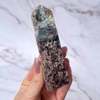 GRAPE AGATE TOWER - HAND CARVED (8) The Crystal Avenues
