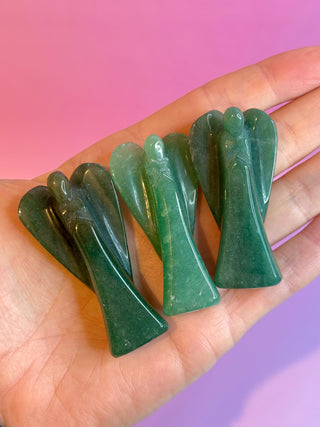 GREEN AVENTURINE CRYSTAL ANGEL - HANDCARVED Raw Crystal The Crystal Avenues