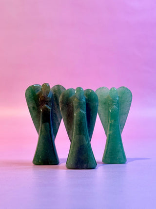 GREEN AVENTURINE CRYSTAL ANGEL - HANDCARVED Raw Crystal The Crystal Avenues