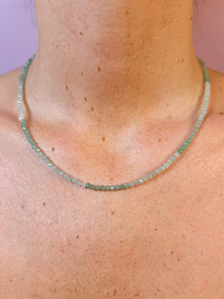 GREEN AVENTURINE FACET CHOKER NECKLACE Necklace The Crystal Avenues