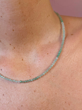 GREEN AVENTURINE FACET CHOKER NECKLACE Necklace The Crystal Avenues