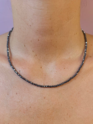 HEMATITE FACET CHOKER NECKLACE Necklace The Crystal Avenues