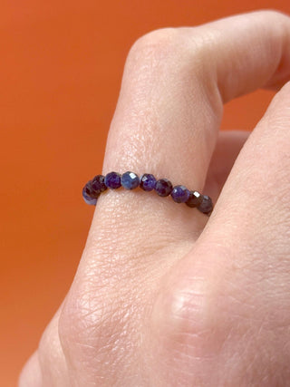 KYANITE - CRYSTAL STRETCH RING WITH FACETED BEADS Bracelet The Crystal Avenues
