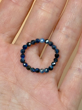 KYANITE - CRYSTAL STRETCH RING WITH FACETED BEADS Bracelet The Crystal Avenues
