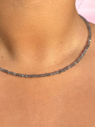 LABRADORITE FACET CHOKER NECKLACE Necklace The Crystal Avenues