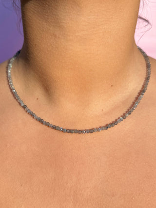LABRADORITE FACET CHOKER NECKLACE Necklace The Crystal Avenues