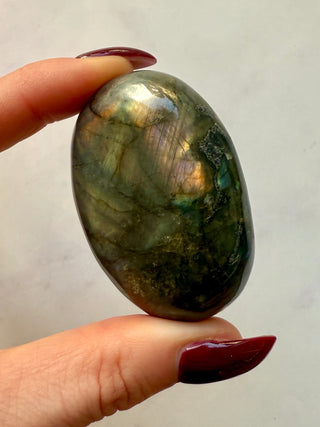 LABRADORITE PALM STONE (9) tumble stone The Crystal Avenues
