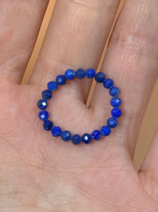 LAPIS LAZULI - CRYSTAL STRETCH RING WITH FACETED BEADS Bracelet The Crystal Avenues