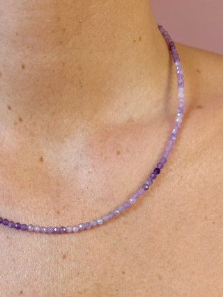LEPIDOLITE FACET CHOKER NECKLACE Necklace The Crystal Avenues