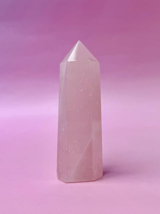 MILKY PINK ROSE QUARTZ TOWER (2) The Crystal Avenues