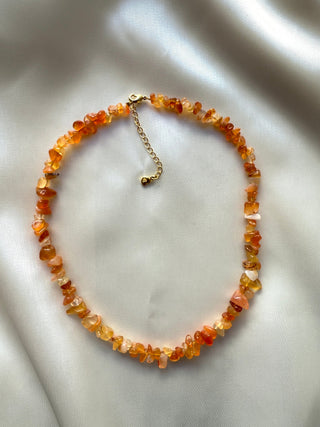 NATURAL CARNELIAN CHIP CHOKER NECKLACE Necklace The Crystal Avenues