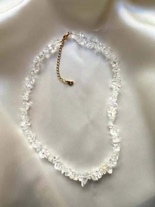 NATURAL ROCK CRYSTAL CHIP CHOKER NECKLACE Necklace The Crystal Avenues