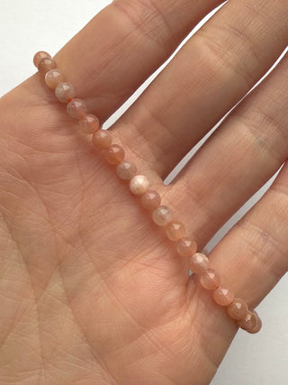 PEACH MOONSTONE BRACELET (4MM) Bracelet The Crystal Avenues