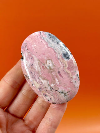 PERUVIAN RHODONITE PALM STONE (2) tumble stone The Crystal Avenues
