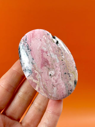 PERUVIAN RHODONITE PALM STONE (2) tumble stone The Crystal Avenues