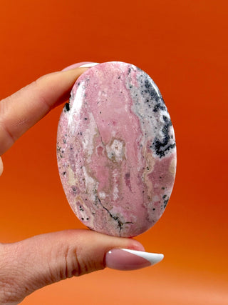 PERUVIAN RHODONITE PALM STONE (2) tumble stone The Crystal Avenues