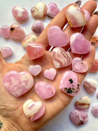 PINK ARAGONITE HEART Heart The Crystal Avenues