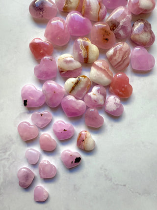 PINK ARAGONITE HEART Heart The Crystal Avenues