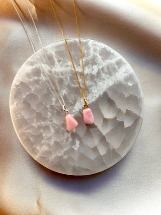 PINK OPAL CRYSTAL NECKLACE - 'NUGGET' PENDANT Necklace The Crystal Avenues
