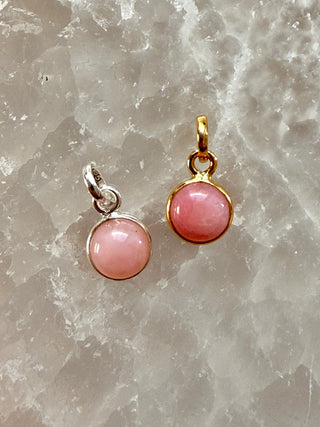 PINK OPAL CRYSTAL NECKLACE - ROUND PENDANT Necklace The Crystal Avenues