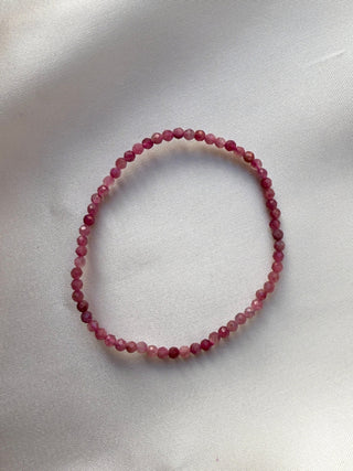 PINK TOURMALINE FACET STRETCH BRACELET Bracelet The Crystal Avenues