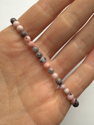PINK ZEBRA JASPER BRACELET (4MM) Bracelet The Crystal Avenues