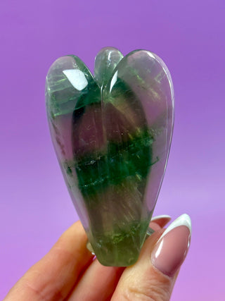 RAINBOW FLUORITE ANGEL - HANDCARVED (2) Angel The Crystal Avenues