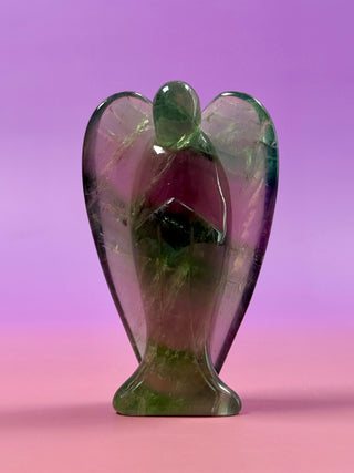 RAINBOW FLUORITE ANGEL - HANDCARVED (2) Angel The Crystal Avenues