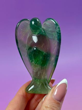 RAINBOW FLUORITE ANGEL - HANDCARVED (2) Angel The Crystal Avenues