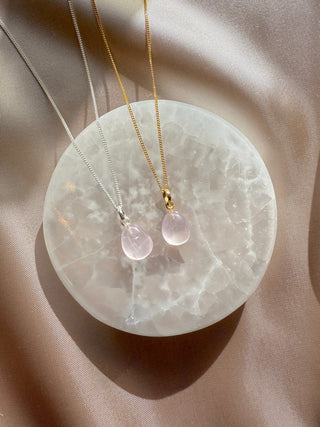 ROSE QUARTZ CRYSTAL NECKLACE - 'NUGGET' PENDANT Necklace The Crystal Avenues