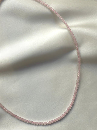 ROSE QUARTZ FACET CHOKER NECKLACE Necklace The Crystal Avenues